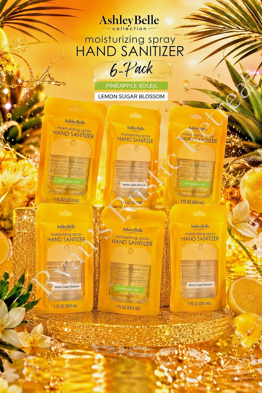 Ashley Belle 6pk Lemon Sugar Blossom & Pineapple Soleil Refresh Hand Sanitizer